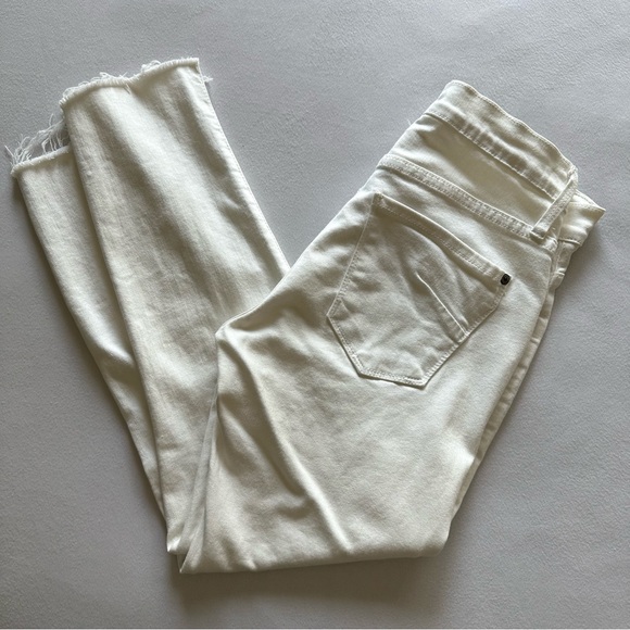 bright white james jeans twiggy ankle w slashed knees & ankles (from factory) - Picture 5 of 5
